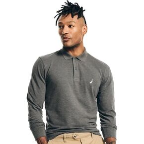 ناوتيكا تي شيرت بولو ناوتيكا Classic Fit بأكمام طويلة للرجال مطبوع عليه Deck Polo ناوتيكا Classic Fit بأكمام طويلة