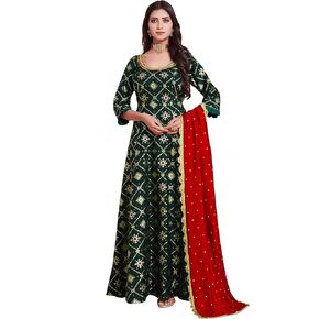Indian Kurti for Womens Dupatta | Art Silk Woven Kurta Kurtis Tunic For Women