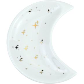 صينية مجوهرات من Lelucermaire، حامل حلقي من السيراميك، طبق حلية مزخرف، هدايا لصديق للنساء (القمر الأسود) in Kuwait