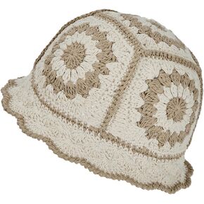 Zando Crochet Bucket Hats for Women Handmade Foldable Knit Bucket Hat Floral Womens Bucket Hat Summer Winter Cloche Cute Hats
