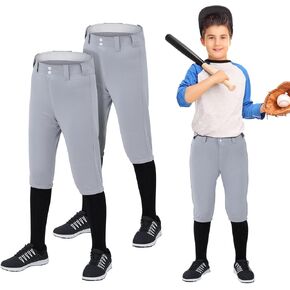 Chuarry 2 قطع البيسبول بانت الشباب knicker نمط البيسبول السراويل الركبة عالية البيسبول السراويل للبنين المحملة الكرة السراويل in Kuwait