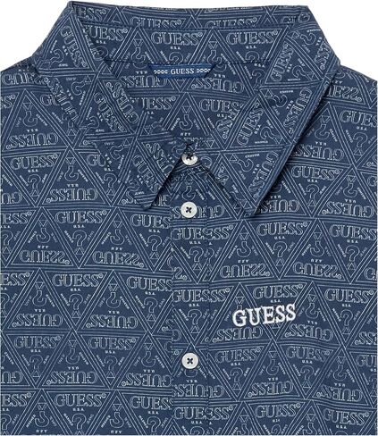 GUESS boys Organic Stretch Poplin All Over Print Woven Top Shirt in Saudi Arabia