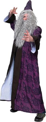 ComfyCamper Wizard Costume Adult Men - Robe and Beard Included - Coat Hat Mens Renaissance Medieval Cosplay Halloween in Saudi Arabia