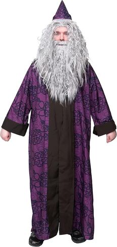 ComfyCamper Wizard Costume Adult Men - Robe and Beard Included - Coat Hat Mens Renaissance Medieval Cosplay Halloween in Saudi Arabia