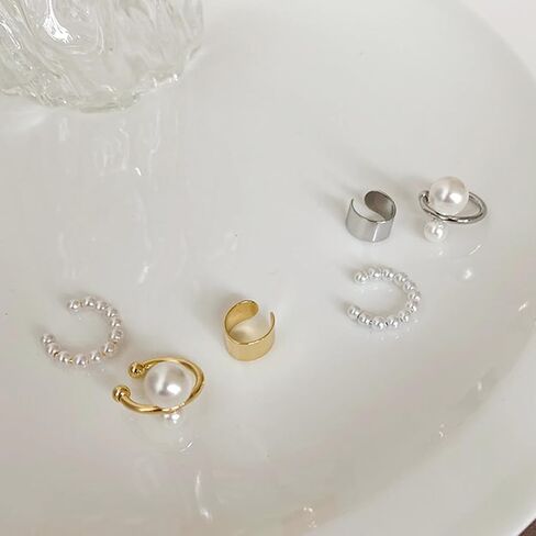 Pearl Ear Cuff Earrings Gold Ear Cuffs Cartilage Cuff Earring Non Pierced in Saudi Arabia