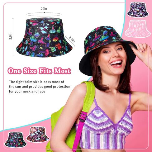 4 Pcs Mushroom Bucket Hat for Women Men Teens Reversible Printed Packable Beach Sun Hat Summer Mushroom Stuff Cute Festival Accessories Outdoor Rave Clothes Fisherman Cap for Travel Fishing Hiking in Saudi Arabia