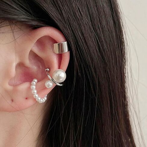 Pearl Ear Cuff Earrings Gold Ear Cuffs Cartilage Cuff Earring Non Pierced in Saudi Arabia