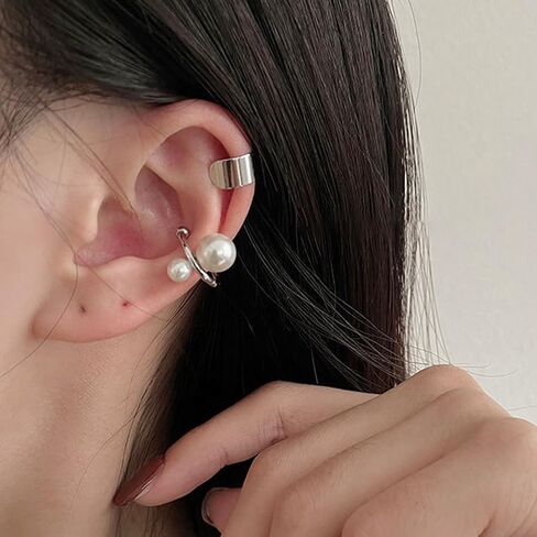 Pearl Ear Cuff Earrings Gold Ear Cuffs Cartilage Cuff Earring Non Pierced in Saudi Arabia
