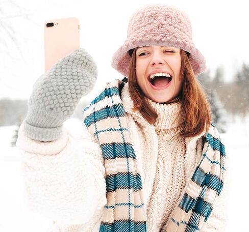 Dohia Fuzzy Bucket Hat for Women Furry Fur Bucket Hat Winter Warm Plush Fisherman Fluffy Sherpa Bucket Hat D2-YGMMZ in Kuwait