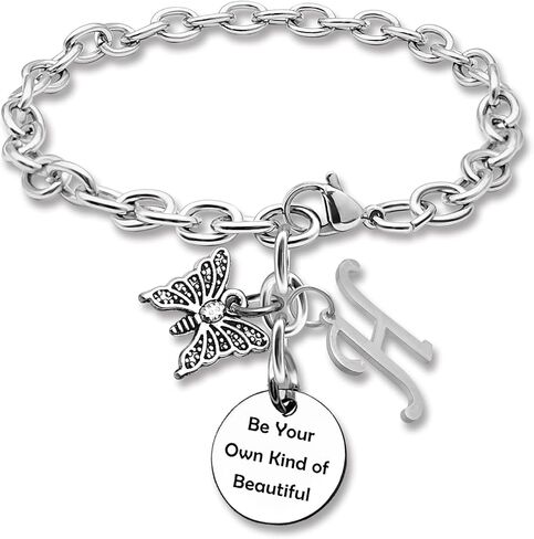 Initial Letter Bracelets K C H J A Gift for Sister Friends Girlfriend Boyfriend Daughter Gift from Mom Dad Capital Letter Gift Grandaughter Grandma Grandpa Gift Birthday Christams Gift for Girls Boys in Saudi Arabia