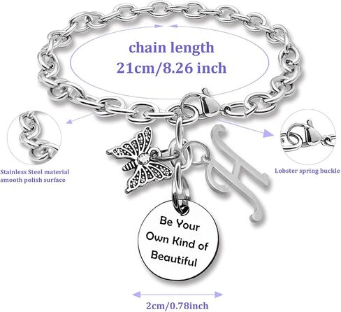 Initial Letter Bracelets K C H J A Gift for Sister Friends Girlfriend Boyfriend Daughter Gift from Mom Dad Capital Letter Gift Grandaughter Grandma Grandpa Gift Birthday Christams Gift for Girls Boys in Saudi Arabia