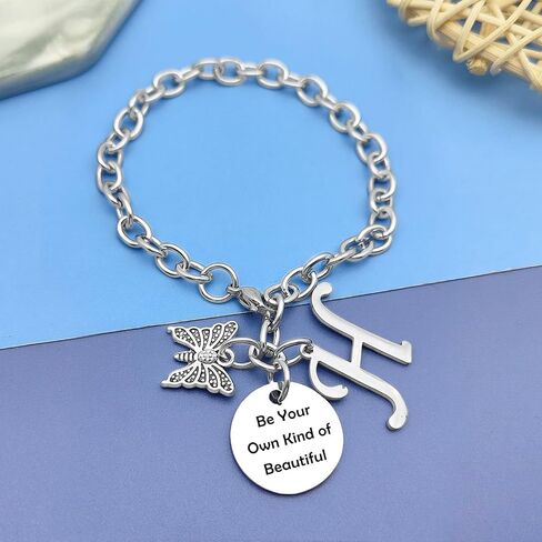 Initial Letter Bracelets K C H J A Gift for Sister Friends Girlfriend Boyfriend Daughter Gift from Mom Dad Capital Letter Gift Grandaughter Grandma Grandpa Gift Birthday Christams Gift for Girls Boys in Saudi Arabia