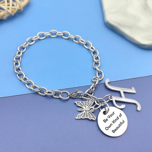 Initial Letter Bracelets K C H J A Gift for Sister Friends Girlfriend Boyfriend Daughter Gift from Mom Dad Capital Letter Gift Grandaughter Grandma Grandpa Gift Birthday Christams Gift for Girls Boys in Saudi Arabia