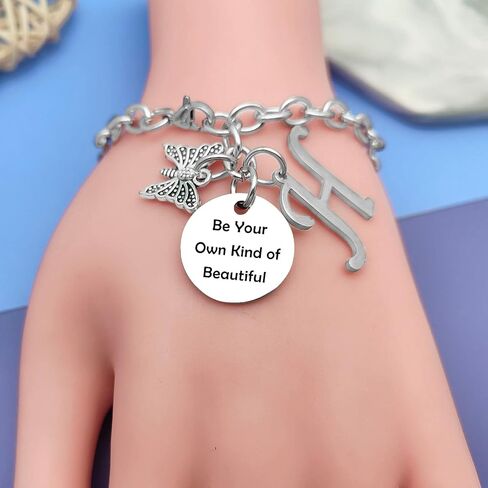 Initial Letter Bracelets K C H J A Gift for Sister Friends Girlfriend Boyfriend Daughter Gift from Mom Dad Capital Letter Gift Grandaughter Grandma Grandpa Gift Birthday Christams Gift for Girls Boys in Saudi Arabia