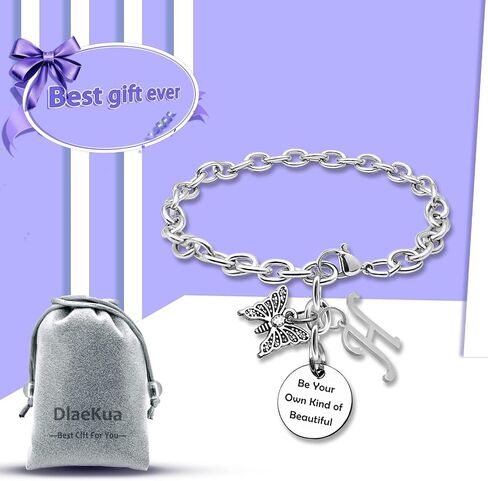 Initial Letter Bracelets K C H J A Gift for Sister Friends Girlfriend Boyfriend Daughter Gift from Mom Dad Capital Letter Gift Grandaughter Grandma Grandpa Gift Birthday Christams Gift for Girls Boys in Saudi Arabia