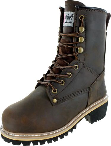 Safety Girl Women's Logger Boot I Steel Toe I Genuine Leather Goodyear Welt Construction I Water Resistant I Extra-Cushion Insole I Brown - 11 in Saudi Arabia