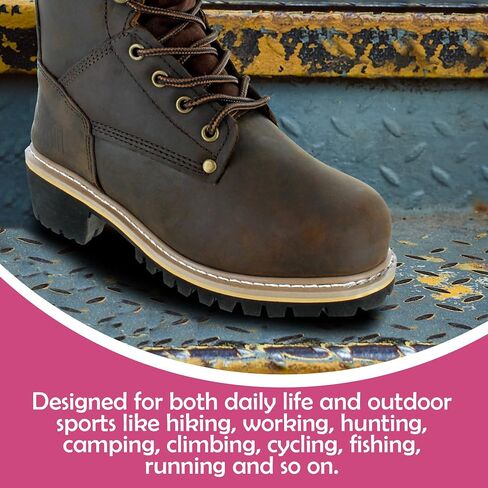 Safety Girl Women's Logger Boot I Steel Toe I Genuine Leather Goodyear Welt Construction I Water Resistant I Extra-Cushion Insole I Brown - 11 in Saudi Arabia