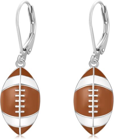 925 Sterling Silver Ball Sports Leverback Dangle Drop Earrings Jewelry Gifts for Women Girls in Saudi Arabia