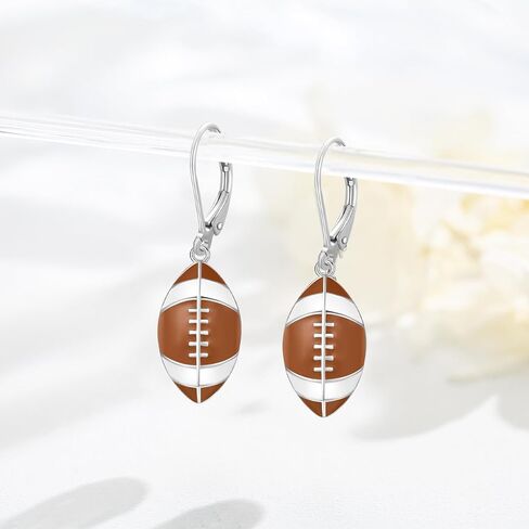 925 Sterling Silver Ball Sports Leverback Dangle Drop Earrings Jewelry Gifts for Women Girls in Saudi Arabia