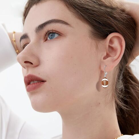 925 Sterling Silver Ball Sports Leverback Dangle Drop Earrings Jewelry Gifts for Women Girls in Saudi Arabia