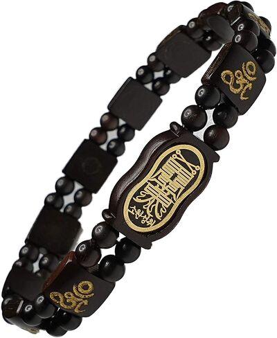 سوار بوذي - رمز البوذية مصنوع من شجرة العناب والسحر (كل شيء يسير على ما يرام، تحقيق الأمنيات، الثروة المالية، الصحة الجيدة) للرجال والنساء خرز 10 مم in Kuwait