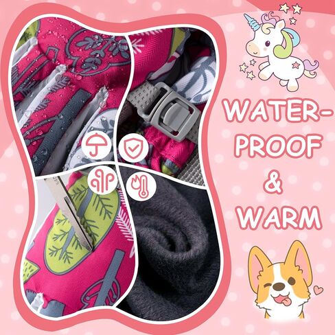 Vagasi Kids Winter Gloves Thermal Ski Gloves Waterproof Warm Snow Gloves Adjustable Windproof for Boys and Girls in Saudi Arabia