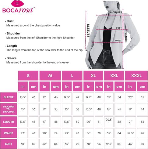 Boca Rosa Blazer Long Sleeve Women Casual Business Open Front Long Sleeve Work Office Blazer Jacket Fashion Ladies Trendy in Saudi Arabia