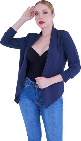 Boca Rosa Blazer Long Sleeve Women Casual Business Open Front Long Sleeve Work Office Blazer Jacket Fashion Ladies Trendy in Saudi Arabia