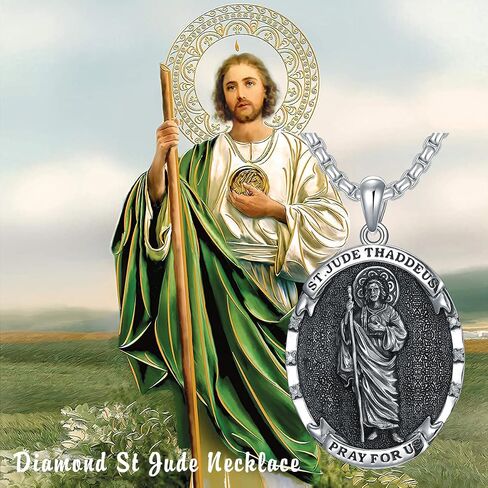LWXIE Diamond St Michael/St Jude/Virgin Mary Necklace for Men and Women 925 Sterling Silver Religious Amulets Jewelry Gifts in Saudi Arabia