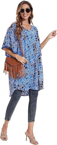 Beautybatik Women BOHO HIPPIE Batik Caftan Kaftan Plus Size Short Sleeve Tunic Blouse Top XL to 4X in Kuwait
