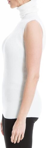 Max Studio Women's Sleeveless Ribbed Turtle Neck Sweater in Saudi Arabia