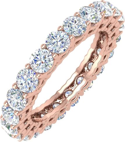 FINEROCK Valentines Day Gift for her 2.2 Carat Prong Set Diamond Eternity ring in 10K Solid Gold in Saudi Arabia