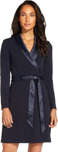 Adrianna Papell Women's Knit Crepe Tuxedo A-line Dress in Kuwait