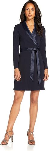 Adrianna Papell Women's Knit Crepe Tuxedo A-line Dress in Kuwait