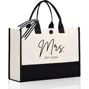 Afterprints Mrs Canvas Tote Bag for Bride 2024, Bride Gifts, Gifts for Bridal Shower, Wedding Gifts for Bride to Be, Future Mrs, Engagement, Bachelorette Party Gift in Kuwait