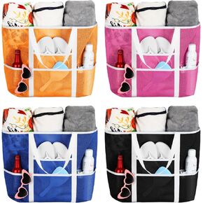 Panelee 4 Pcs Large Tote Beach Bags Lightweight Mesh Bag Waterproof Beach Tote with 8 Pockets Pool Bag Tote Handbag in Saudi Arabia