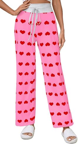 Women Pajama Pants Comfy Lounge Wide Leg Casual Stretch Palazzo Drawstring Pj Bottoms Pants S-3XL in Saudi Arabia