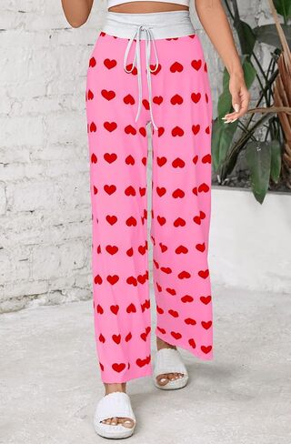 Women Pajama Pants Comfy Lounge Wide Leg Casual Stretch Palazzo Drawstring Pj Bottoms Pants S-3XL in Saudi Arabia