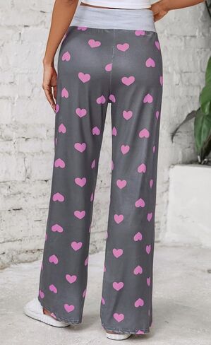 Women Pajama Pants Comfy Lounge Wide Leg Casual Stretch Palazzo Drawstring Pj Bottoms Pants S-3XL in Saudi Arabia