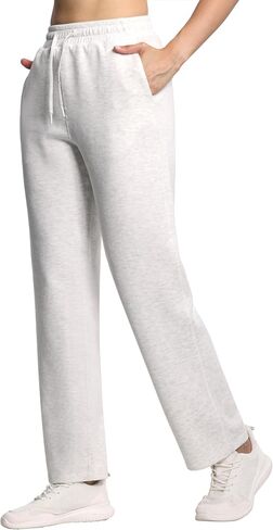 THE GYM PEOPLE Women's Straight Leg Sweatpants Elastic Waist Athletic Lounge Pants with Pockets Drawstring in Saudi Arabia