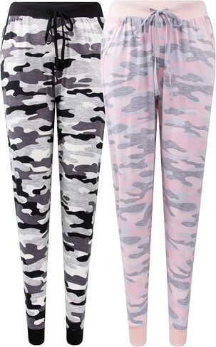 2-Pack of Women's Cozy Butter Soft Jersey Lounge Pants with Pockets and Drawstring – Perfect for Lounging and Sleeping in Saudi Arabia