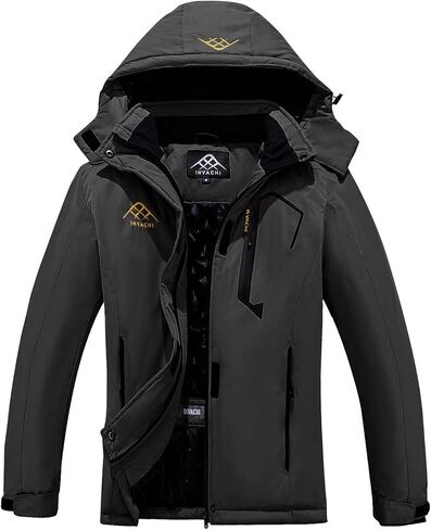 سترة INVACHI النسائية المقاومة للماء للتزلج في الشتاء الدافئ ومعطف الثلج على الجبال وسترة واقية من المطر بغطاء للرأس in Kuwait