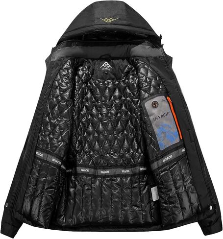 سترة INVACHI النسائية المقاومة للماء للتزلج في الشتاء الدافئ ومعطف الثلج على الجبال وسترة واقية من المطر بغطاء للرأس in Kuwait