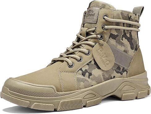 TERBOFIN Tactical Military Boots for Men Comfort Combat Boots Lightweight Camouflage High Top Canvas Boots with Soft Out-sole Thicker Heel for Casual Work Walking in Saudi Arabia