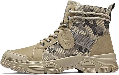 TERBOFIN Tactical Military Boots for Men Comfort Combat Boots Lightweight Camouflage High Top Canvas Boots with Soft Out-sole Thicker Heel for Casual Work Walking in Saudi Arabia