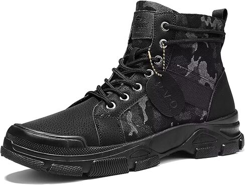 TERBOFIN Tactical Military Boots for Men Comfort Combat Boots Lightweight Camouflage High Top Canvas Boots with Soft Out-sole Thicker Heel for Casual Work Walking in Saudi Arabia