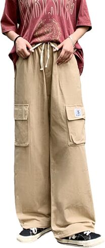 بنطال رياضي نسائي بجيوب Y2k فضفاض القوطي بنطال ذو أرجل واسعة ملابس الشارع جمالية Emo in Kuwait