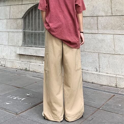 بنطال رياضي نسائي بجيوب Y2k فضفاض القوطي بنطال ذو أرجل واسعة ملابس الشارع جمالية Emo in Kuwait