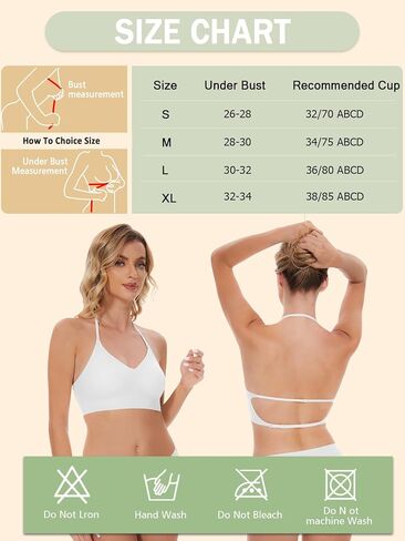 حمالة صدر نسائية منخفضة الظهر خالية من الأسلاك بدون خياطة متعددة الاتجاهات قابلة للتحويل وأشرطة قابلة للتعديل مع مبطنة قابلة للإزالة in Kuwait