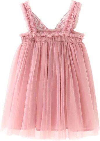 Toddler Baby Girls Princess Tutu Dress with Flower Headband Wedding Dresses Birthday Outfit Set for Photo Shoot 1-5T in Saudi Arabia